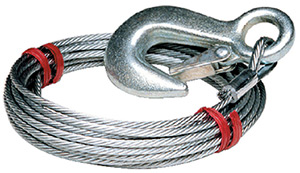 Tie Down Engineering Galvanized Steel 7 x 19 Winch Cable With Galvanized Latch Hook