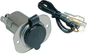 Marinco 12v Stainless Steel Receptacle With Protective Cap